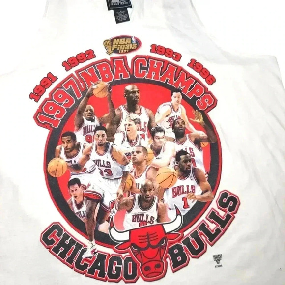 90's NBA Starter Chicago Bulls Tank Top - Picture 2 of 4